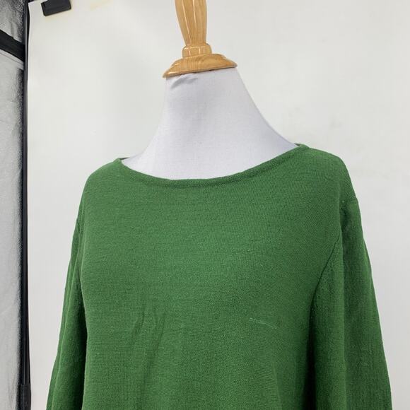J Jill Sweater Womens L Large Basil Linen Blend Lightweight Bracelet Sleeve - Picture 3 of 14